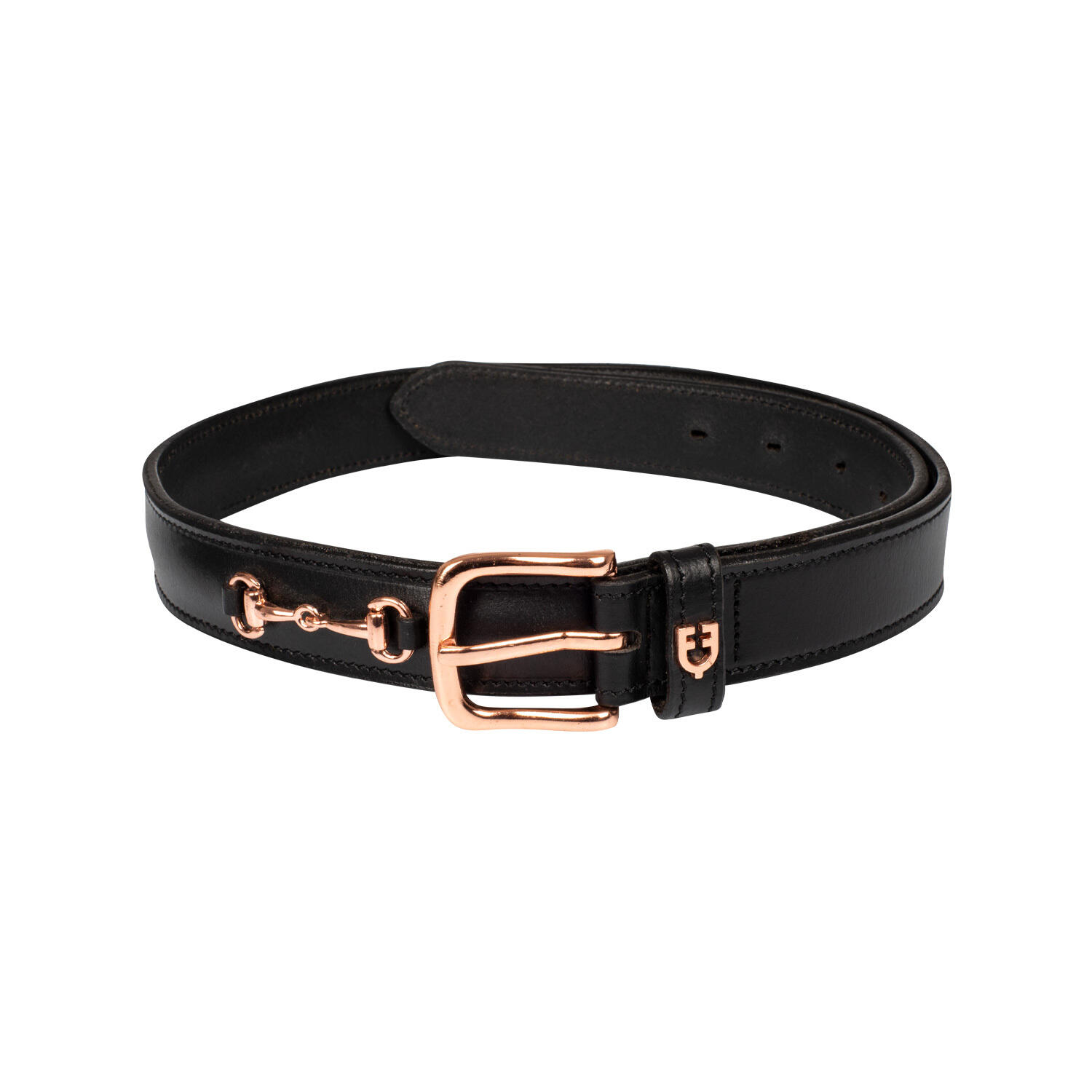 EQUESTRO English leather belt with horse bit for women Equestro