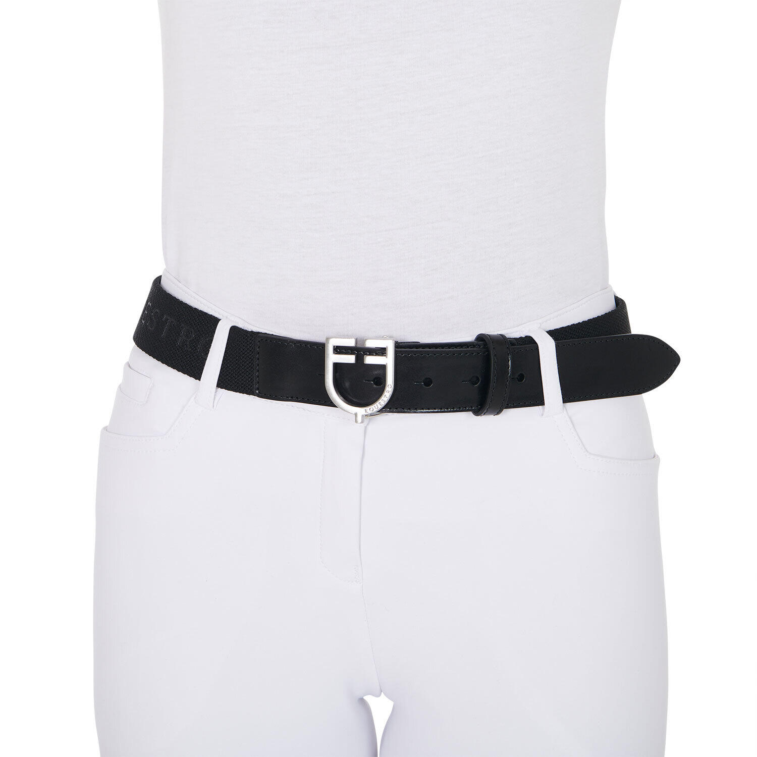 Ceinture en cuir avec élastique et lettrage femme Equestro 2/4
