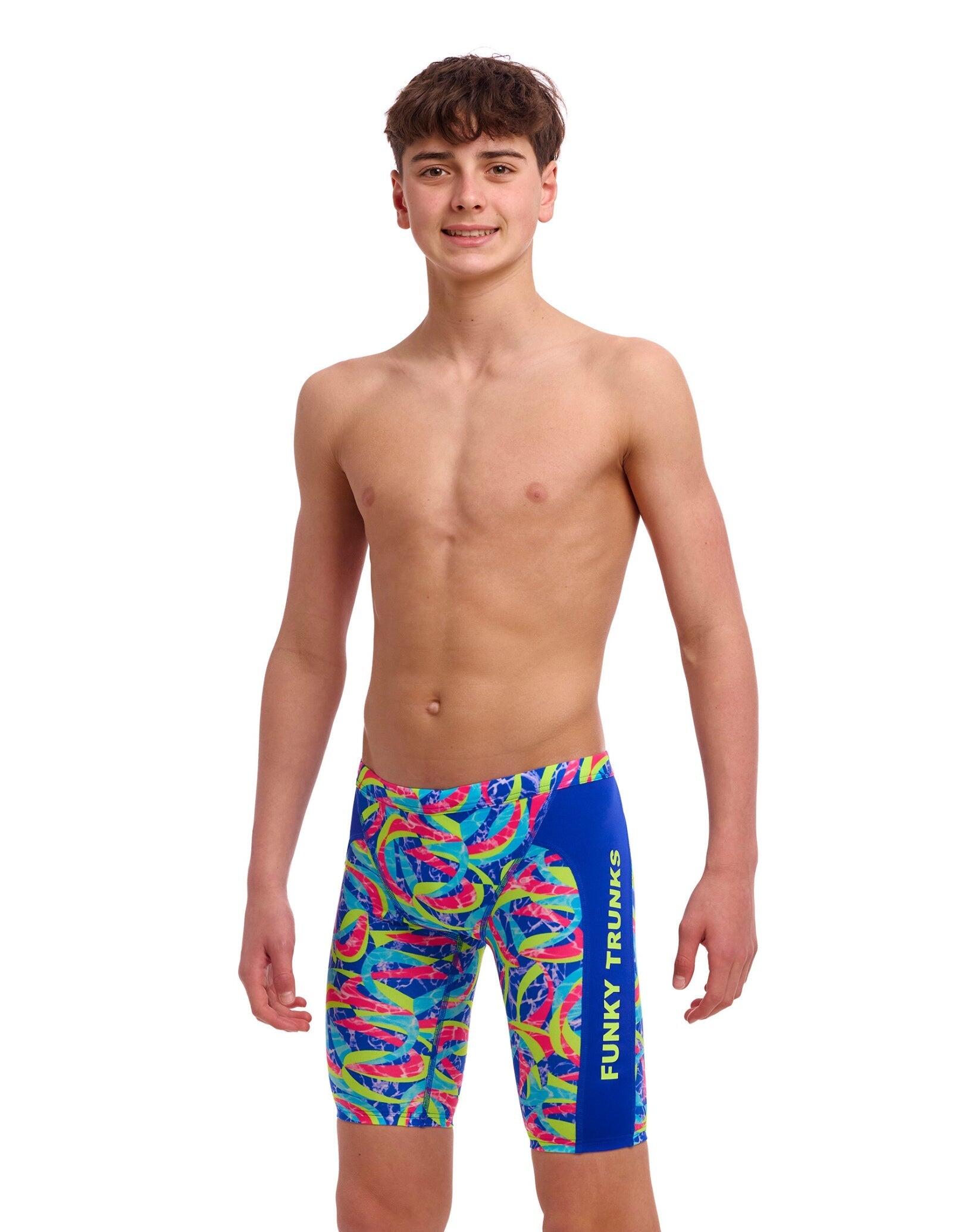 Funky Trunks Boys Choppy Waters Swim Training Jammer - Blue/Multi 1/5