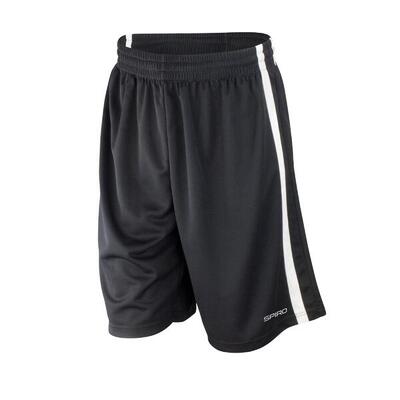 Heren quick dry basketbal shorts (zwart/wit)