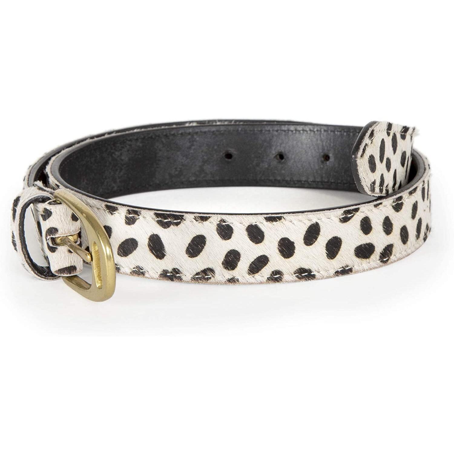 Womens/Ladies Spotted Leather Waist Belt (Light Grey/Black) 1/1