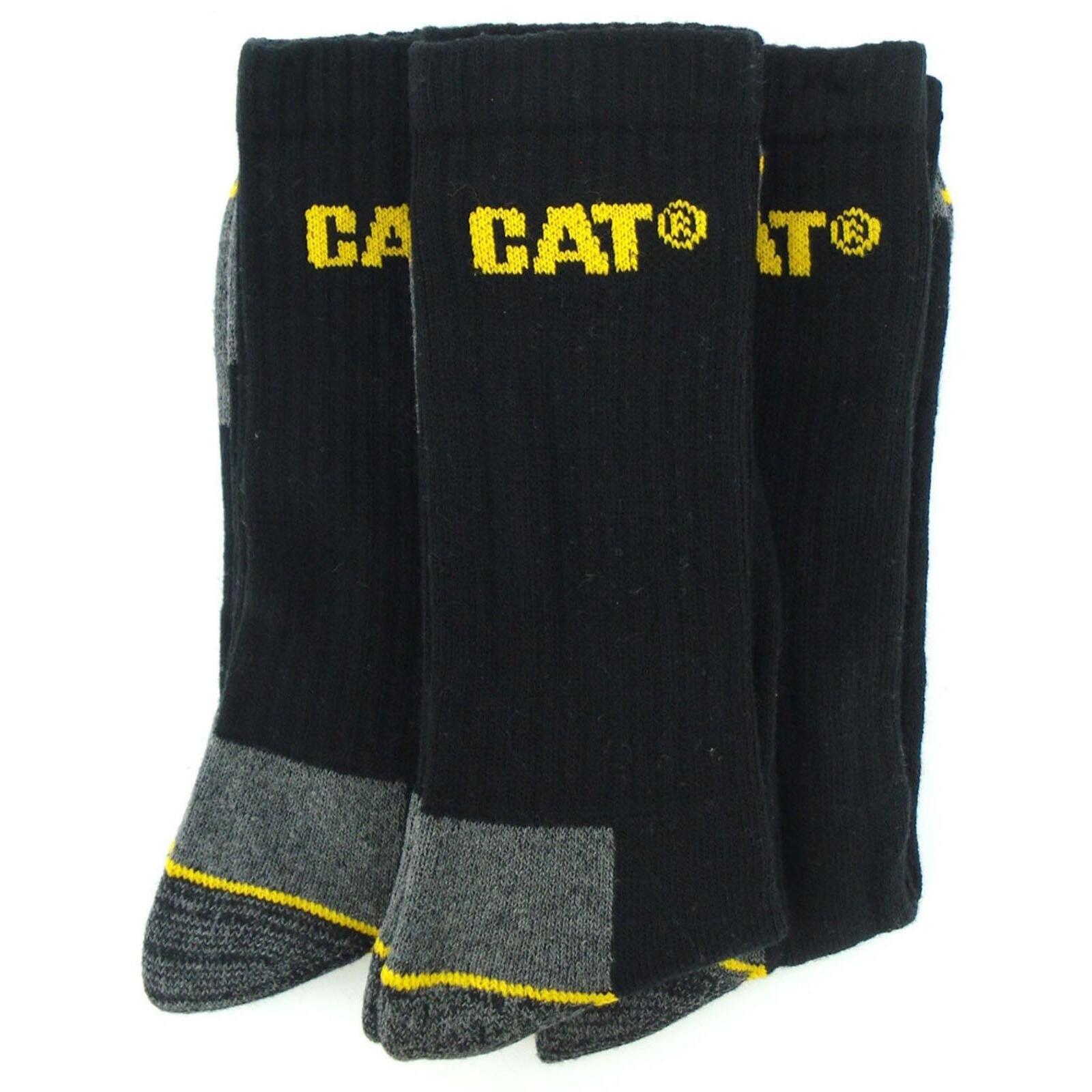 Crew Work Sock 3 Pair Pack / Mens Socks (Black) 2/3