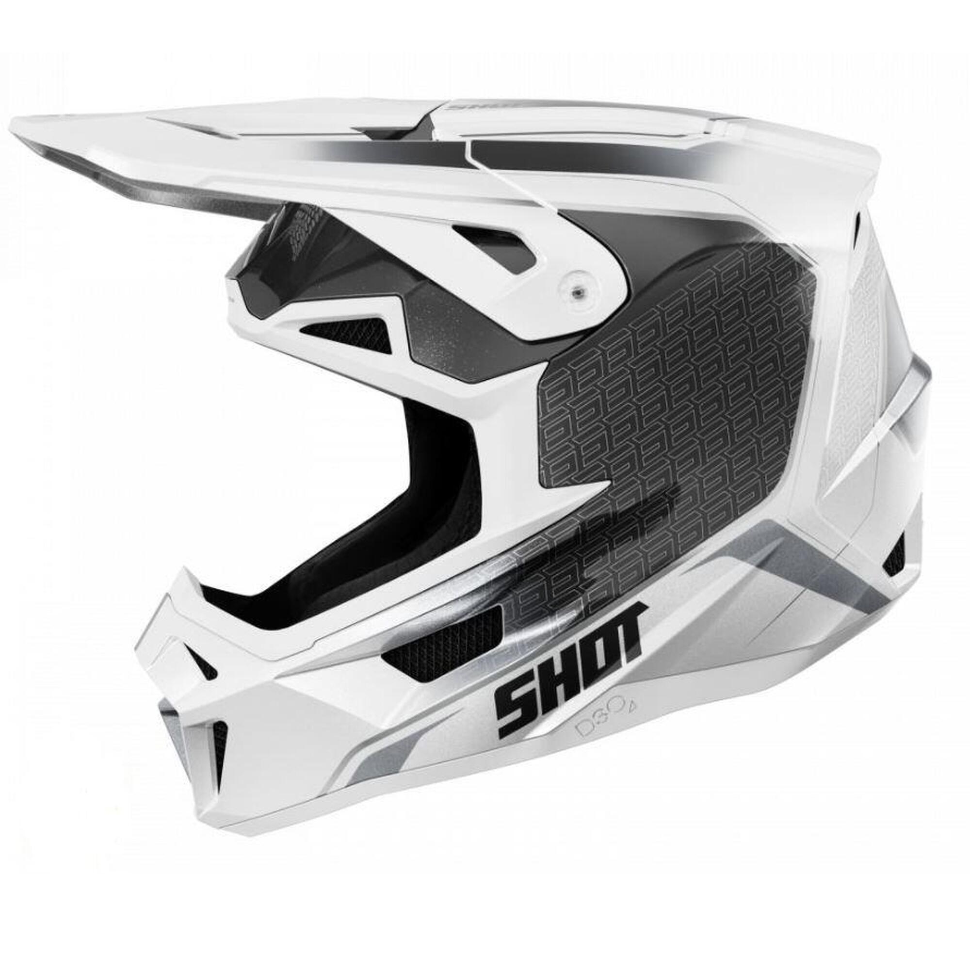Shot Race Gear - Casque Intégral Vtt/bmx Shot Lite Challenger Noir Blanc Adulte - Casque - Blanc|gris|noir - 53-54 Cm - Decathlon