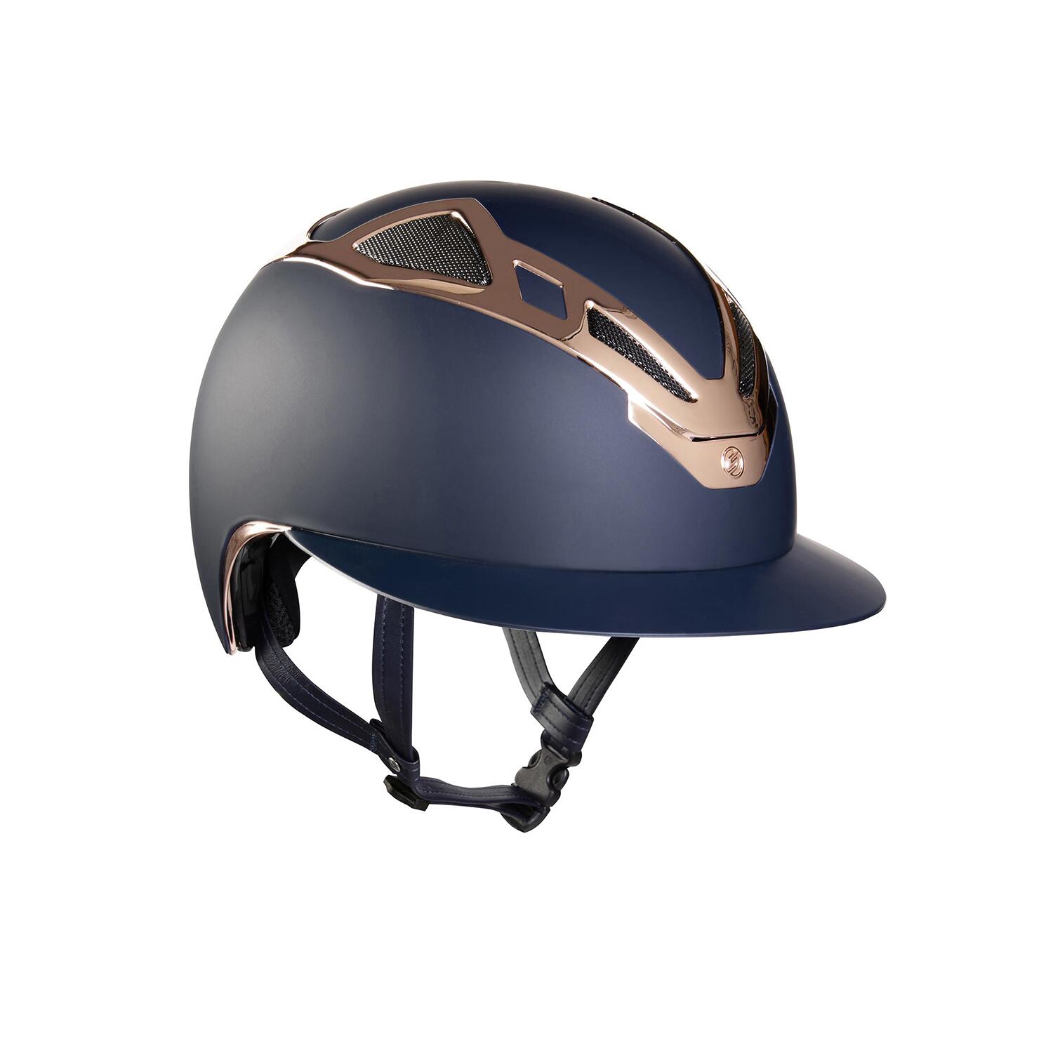 Kask damski apex chrome niebieski mat/różowe złoto
