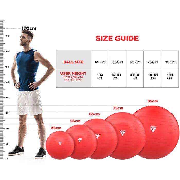 RDX B1 Minge yoga gonflabilă anti-alunecare cu pompă portabilă, 55 cm