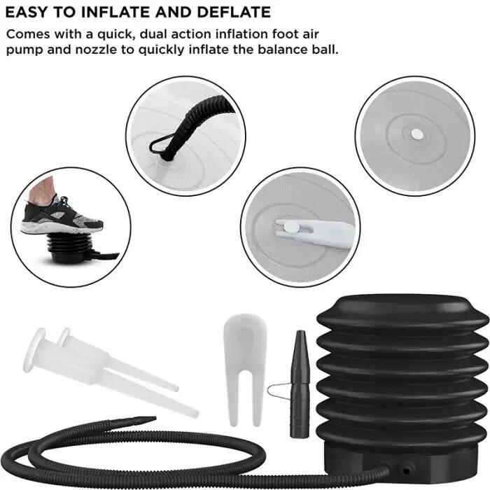 RDX B1 Minge yoga gonflabilă anti-alunecare cu pompă portabilă, 55 cm 4/6