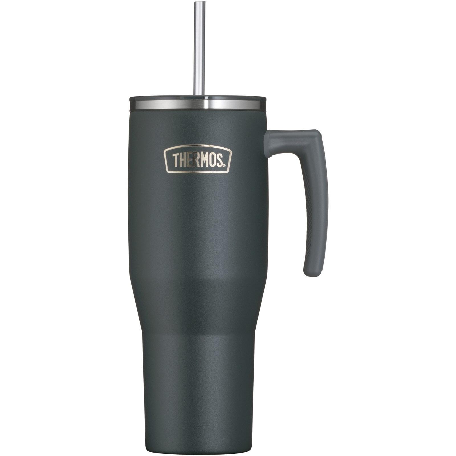 Thermos - Gobelet Refreshing Gobelet Isolant Bouteille À Boire Poignée Paille 1,1 L - Mug - Noir - No Size - Decathlon