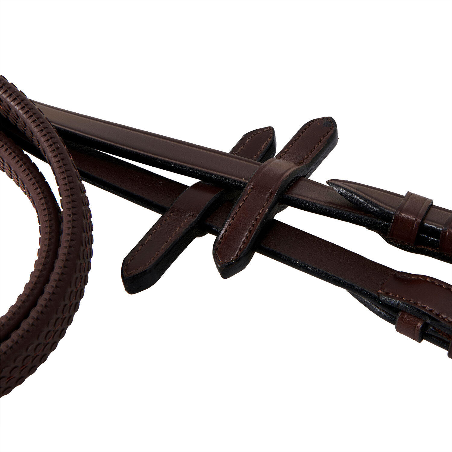 Bridons équitation pour cheval anglaise en cuir avec rênes en caoutchouc Equestr 7/7