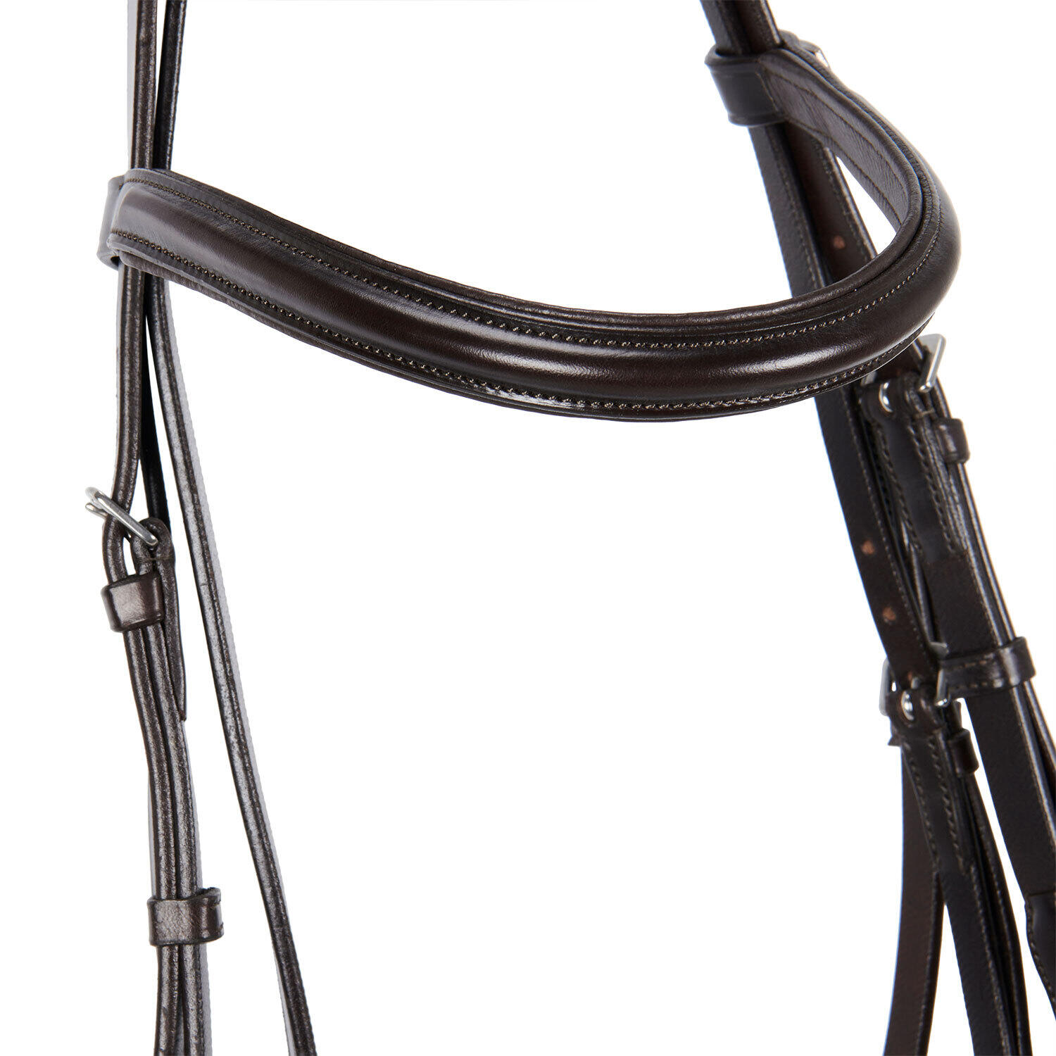 Bridons équitation pour cheval anglaise en cuir avec rênes en caoutchouc Equestr 5/7