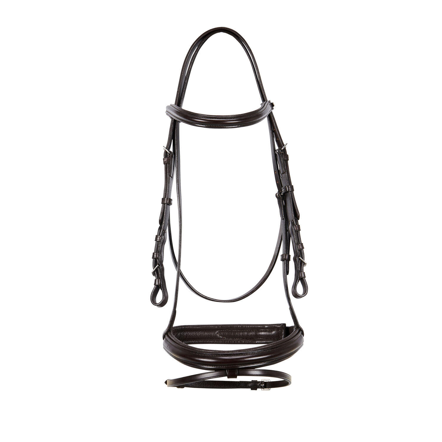 Bridons équitation pour cheval anglaise en cuir avec rênes en caoutchouc Equestr 2/7