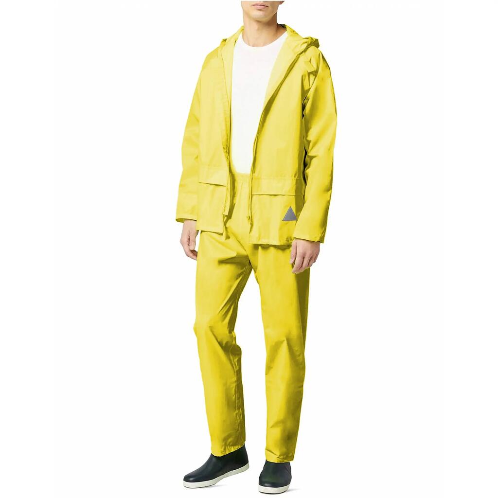 Mens Heavyweight Waterproof Rain Suit (Jacket & Trouser Suit) (Neon Yellow)