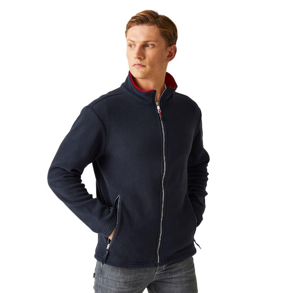 Mens Ascender Fleece Jacket (Navy/Classic Red) 3/4