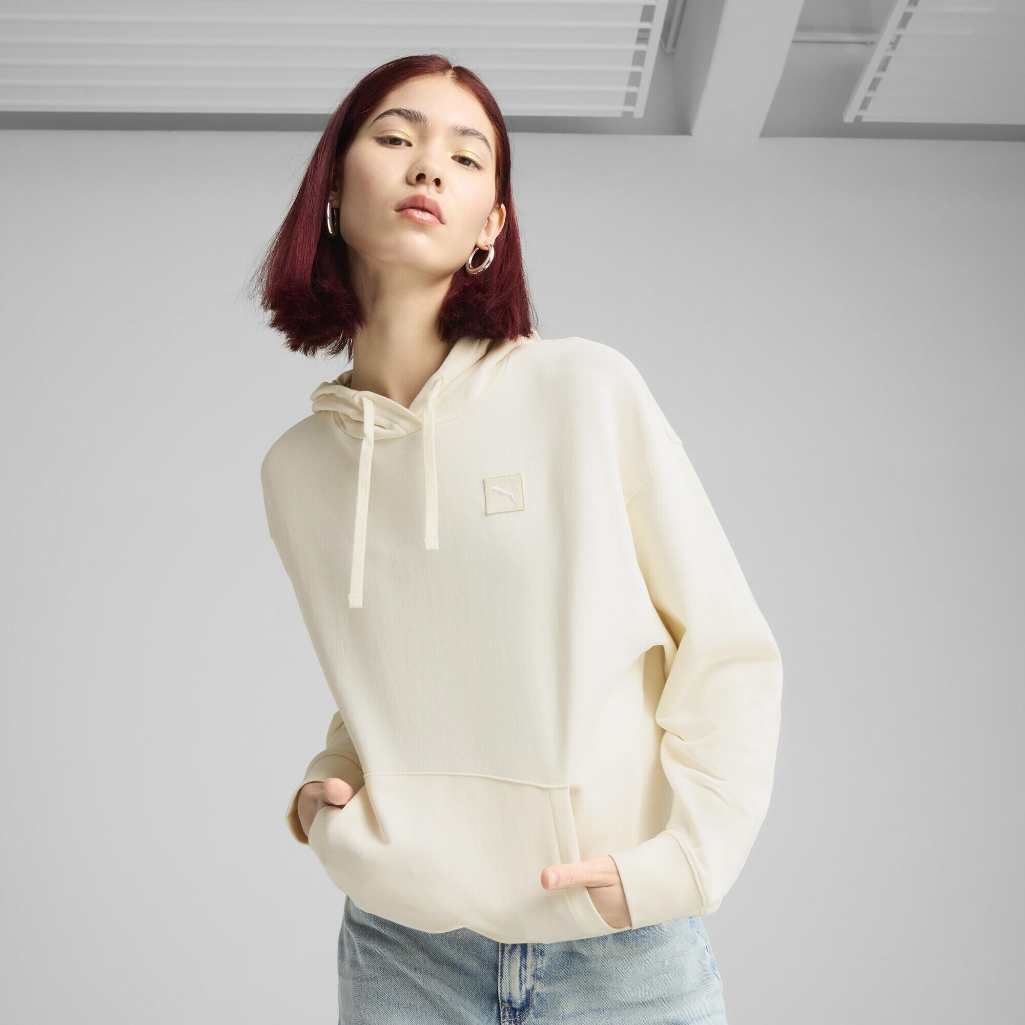 ESS ELEVATED Bequemer Hoodie Damen PUMA No Dye Color Mix 2/7
