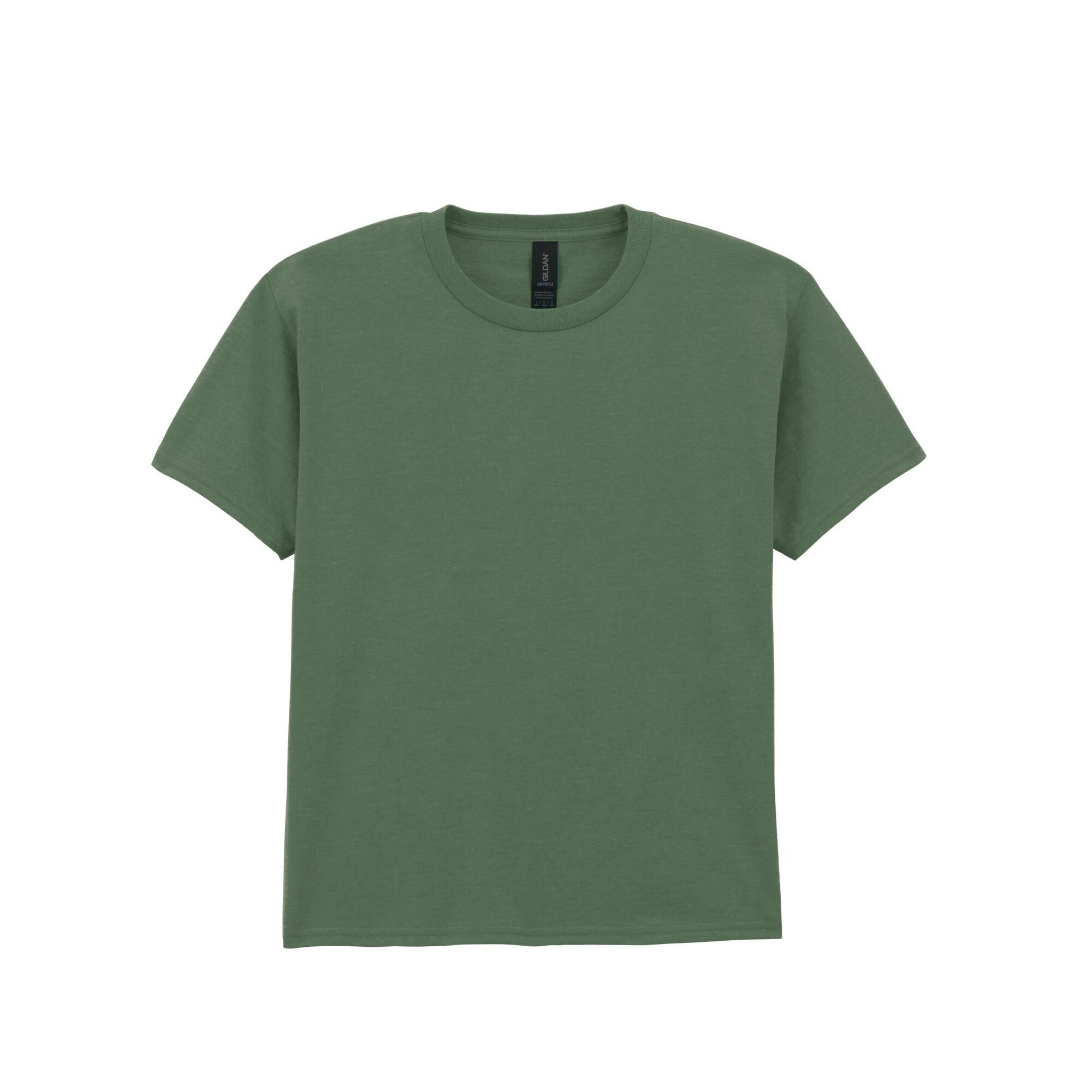 Gildan - Tshirt Softstyle Enfant (vert Kaki) - T-shirt Manches Courtes - Vert - 10 À 12 Ans - Decathlon