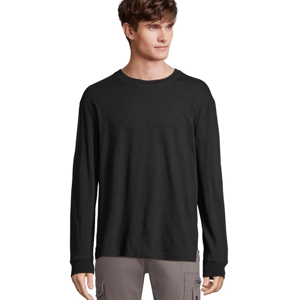 Unisex Adult Pioneer LongSleeved TShirt (Deep Black)