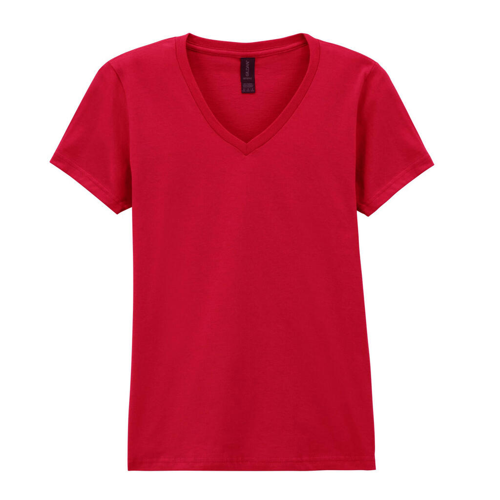 Womens/Ladies Softstyle V Neck TShirt (Cherry Red)