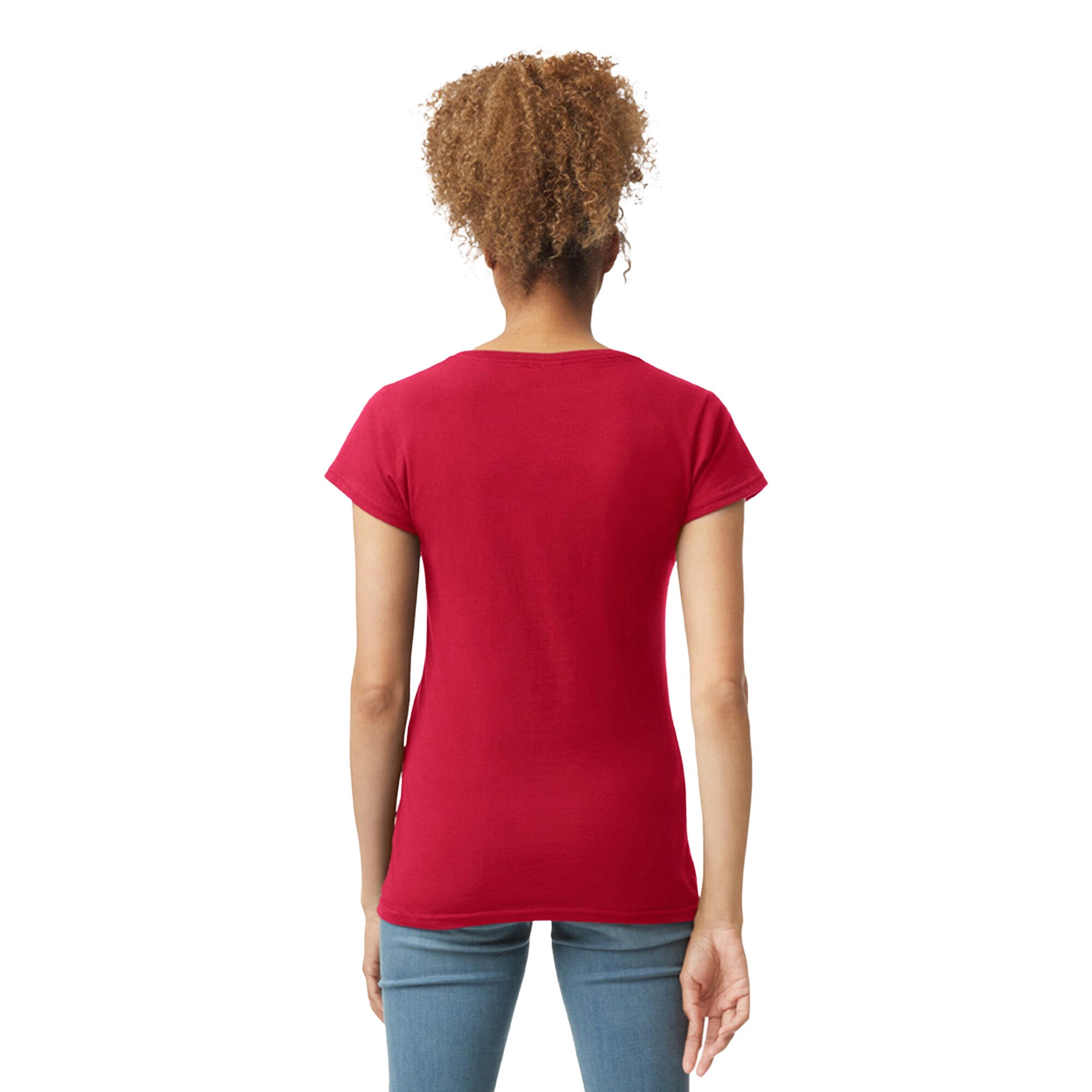Camiseta Softstyle para Mujer Rojo Cherry 2/3