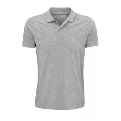 Heren planet gemêleerd poloshirt (grijze melange)