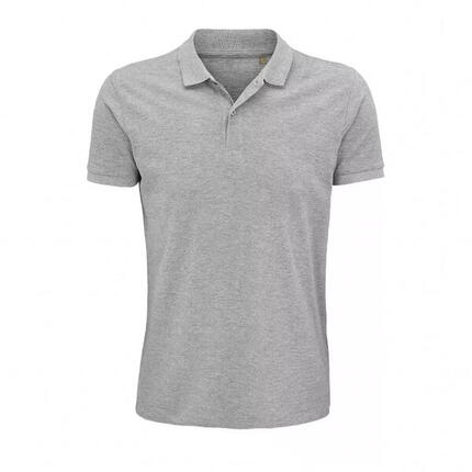 Heren Planet gemêleerd poloshirt (Grijze Melange)
