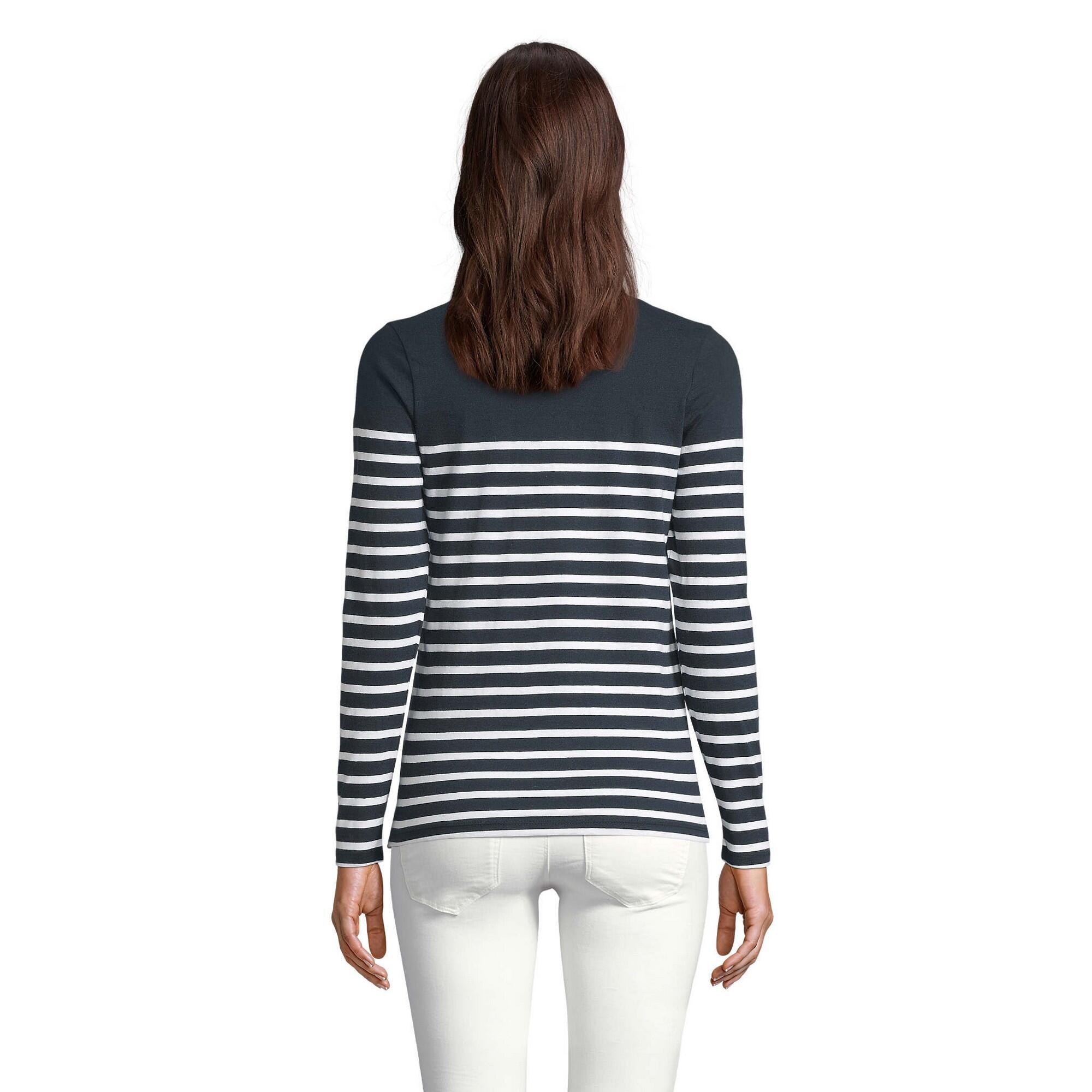 Camiseta Matelot de Rayas de Manga Larga para Mujer Marino French 2/4