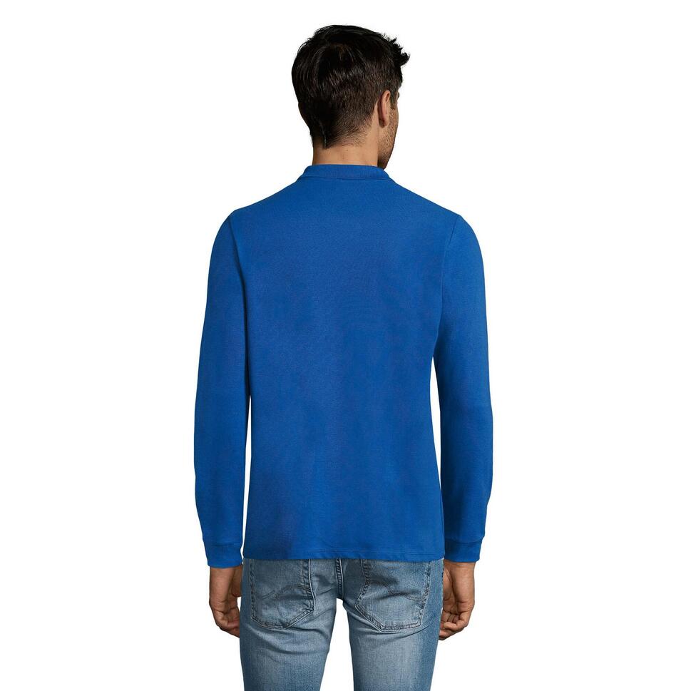 Męska Koszulka Polo Perfect Plain Pique Z Długim Rękawem
