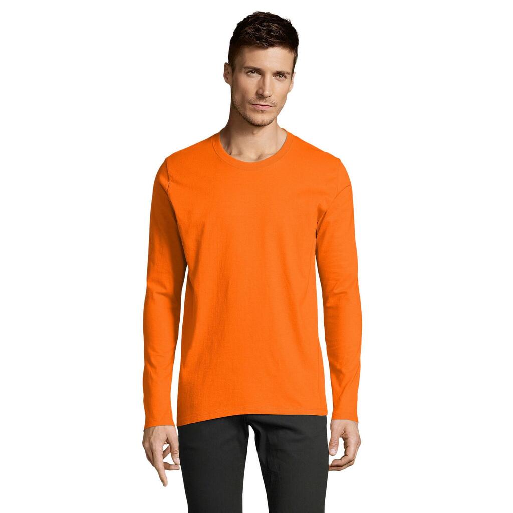 Mens Imperial Cotton LongSleeved TShirt (Orange)
