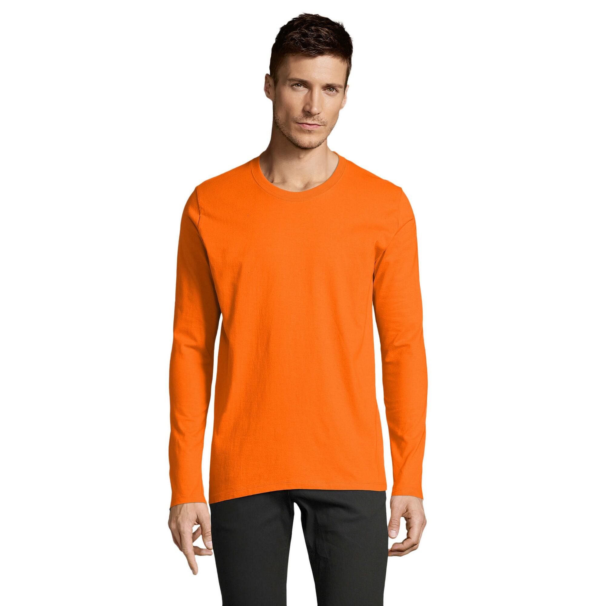 SOL'S T-Shirt de manga comprida em algodão imperial para homem Laranja
