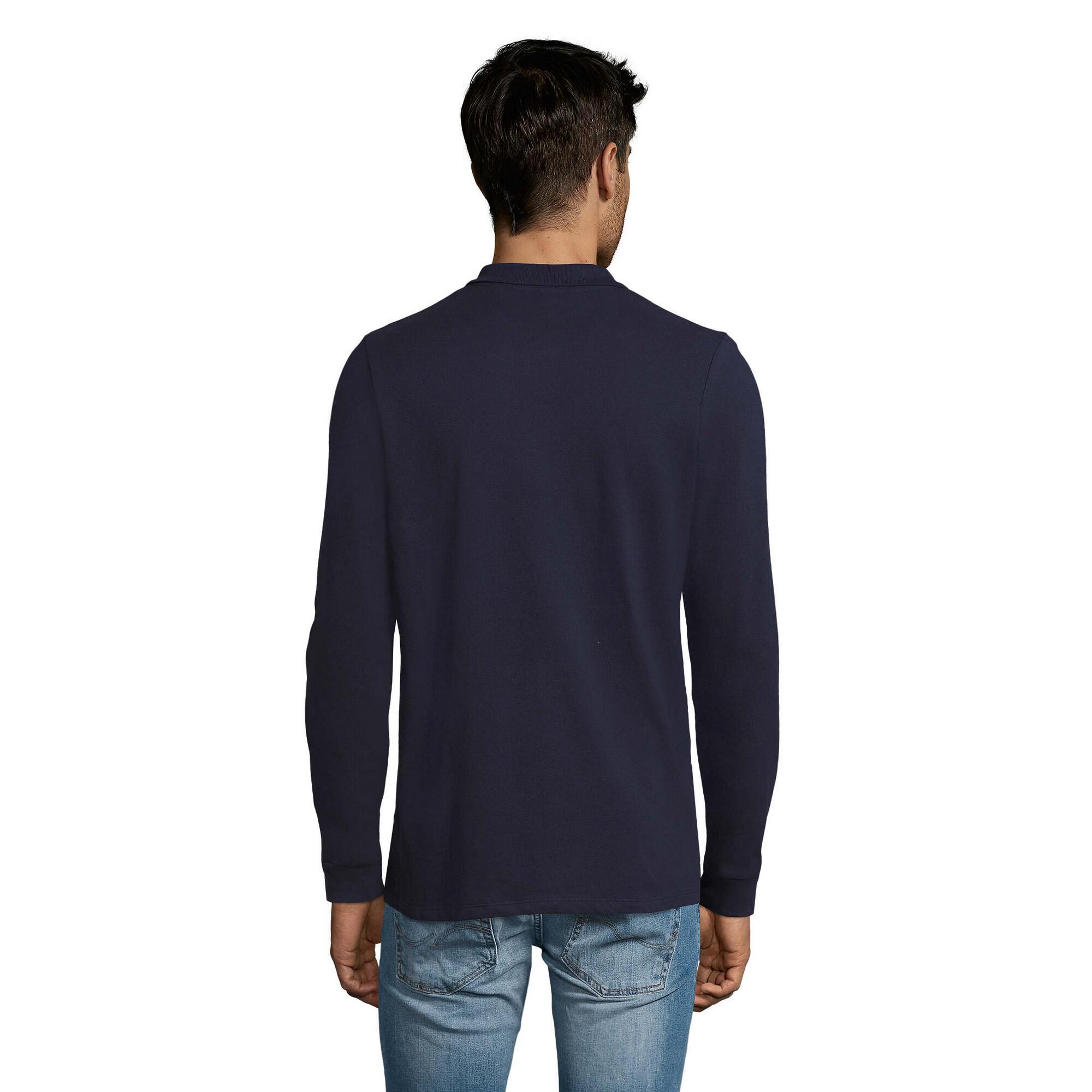 Maglietta Polo Semplice Manica Lunga Uomo SOLS Perfect Blu Scuro 2/3