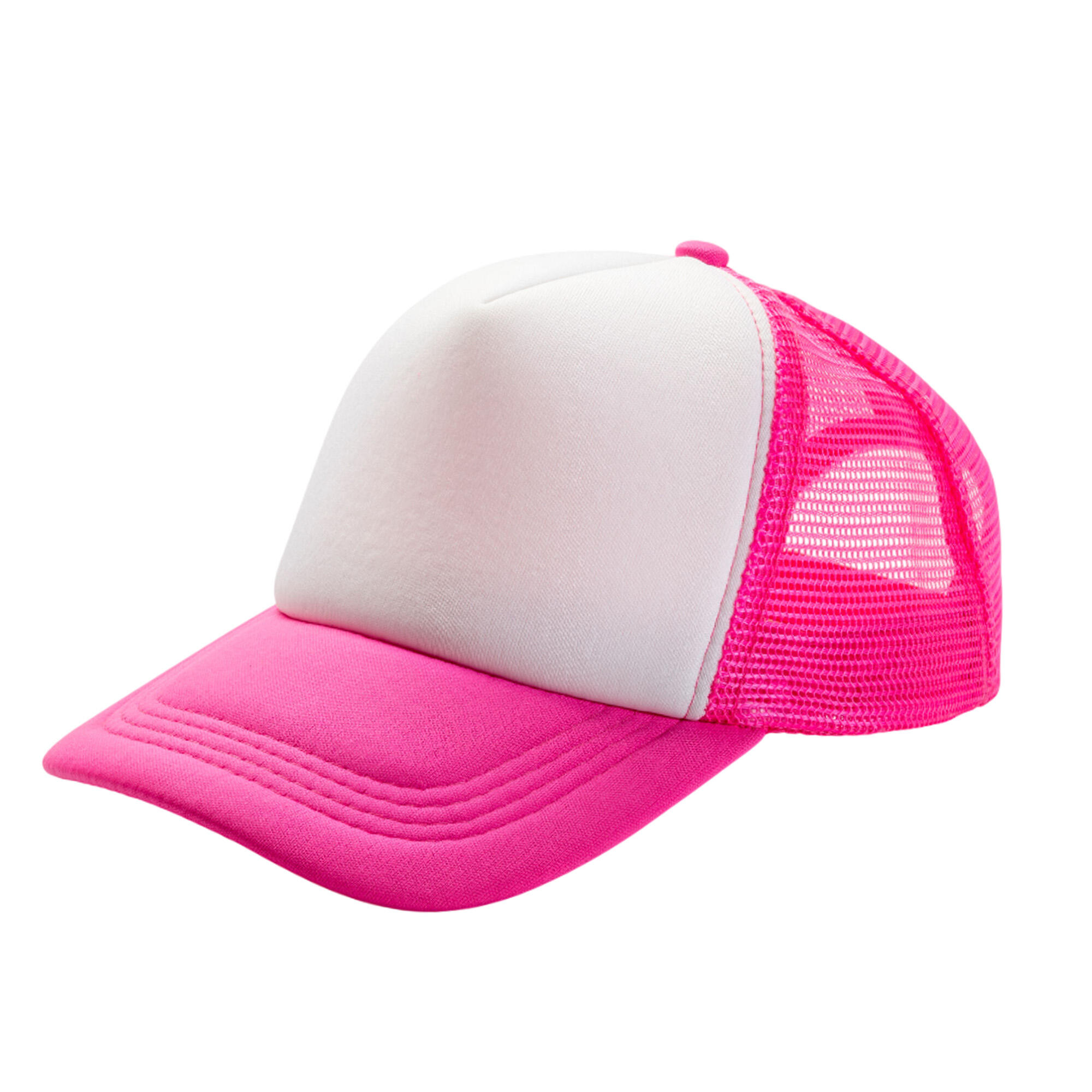 Casquette Trucker DETROIT (Rose Vif / Blanc) 2/2