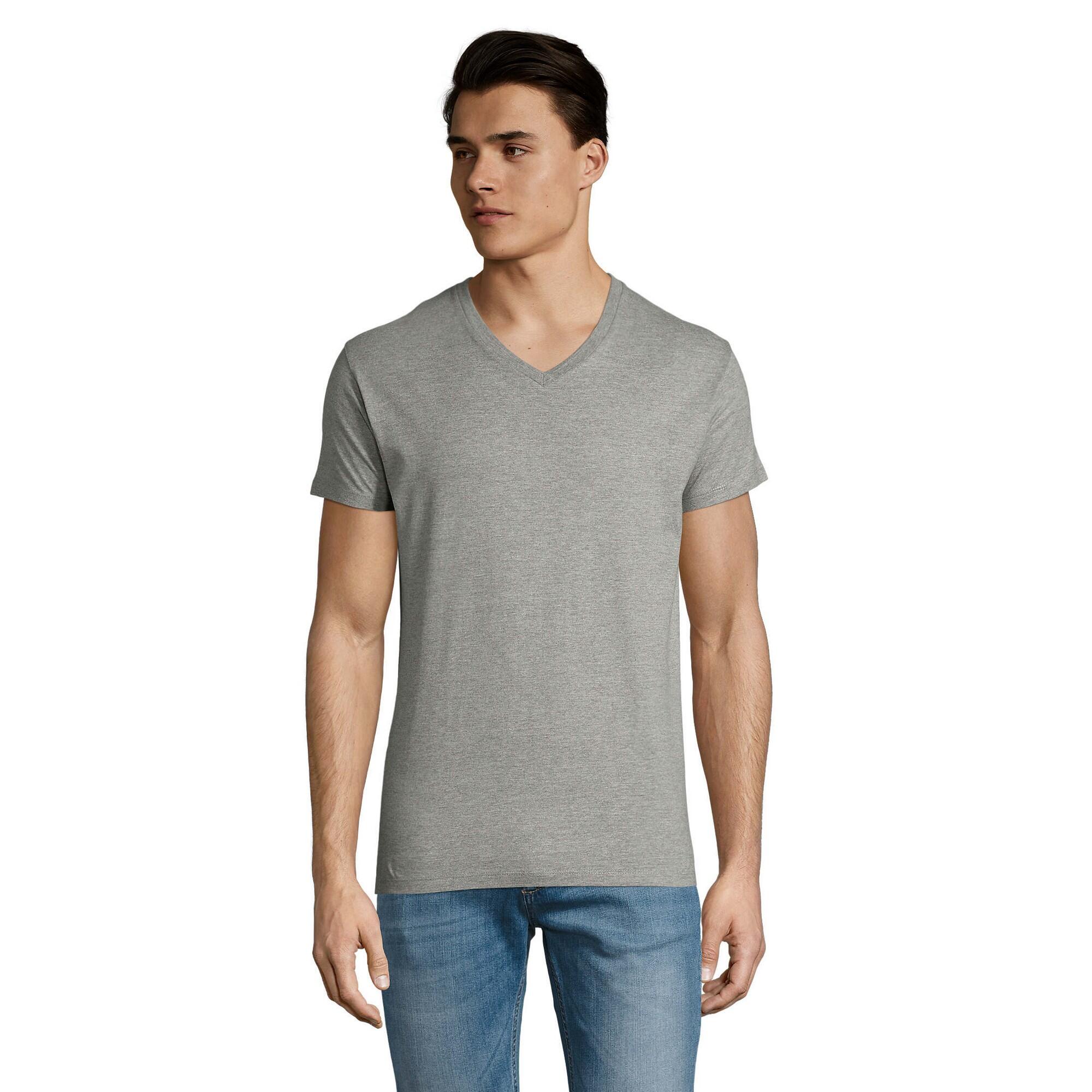 Maglietta Scollo A V Uomo SOLS Imperial Grigio Melange 1/4