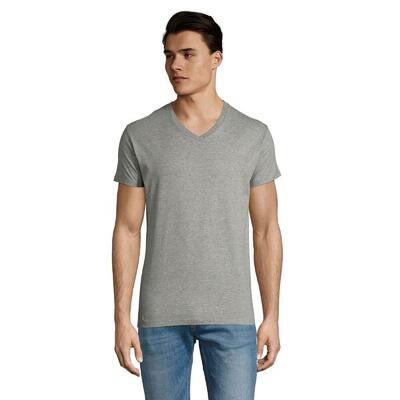Heren imperial v hals tshirt (grijze melange)