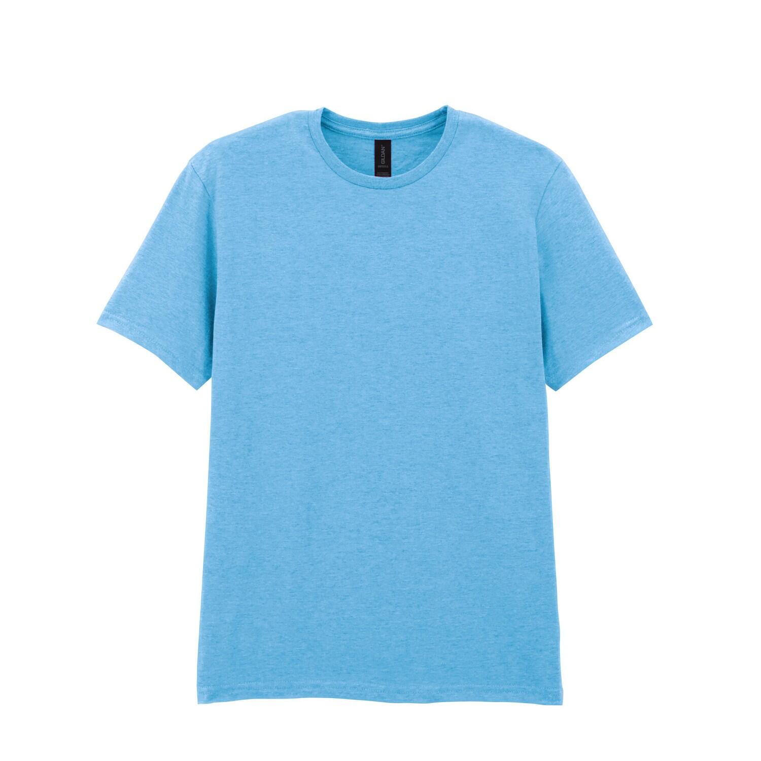 Gildan - Tshirt Motif/style Uni Softstyle Adulte (ciel) - T-shirt Manches Courtes - Bleu - 42 M/l - Decathlon