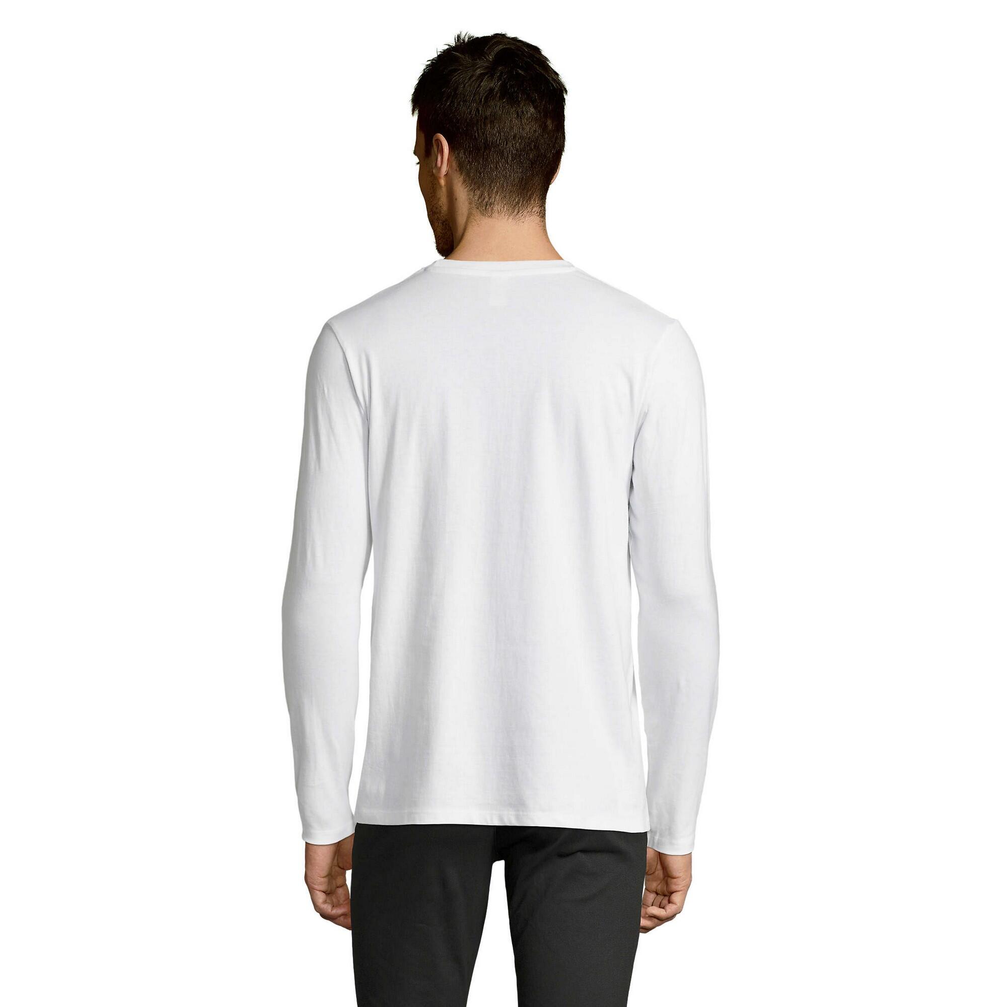 T-Shirt de manga comprida em algodão imperial para homem (Branco) 2/3