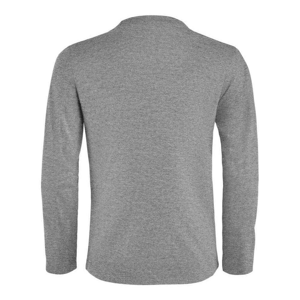 Camiseta Imperial de Mezcla de Manga Larga para Niños/Niñas Gris Jaspeado 2/4