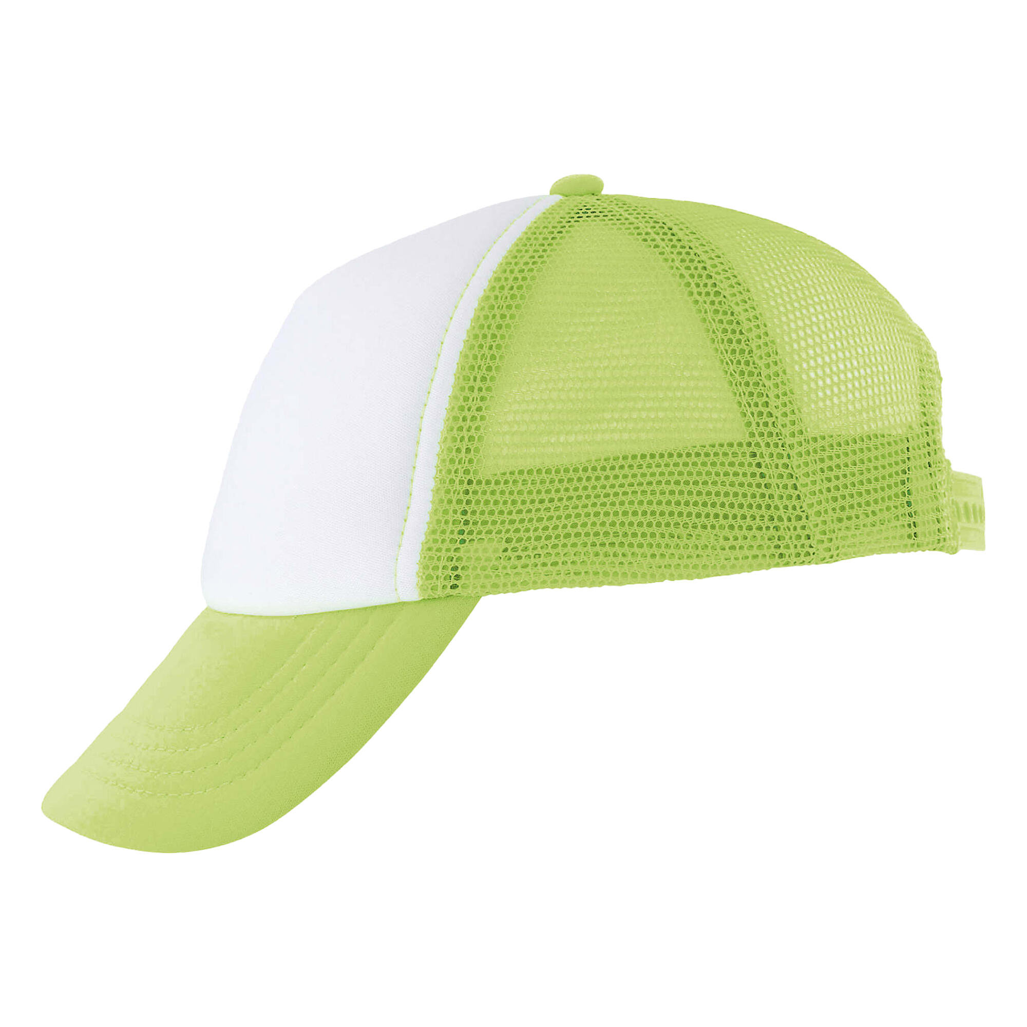 Kinder/Kids Bubbel Baseballpet (Wit/neon-groen) 3/4