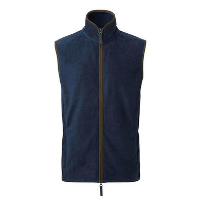 Heren artisan fleece gilet (marine / bruin)