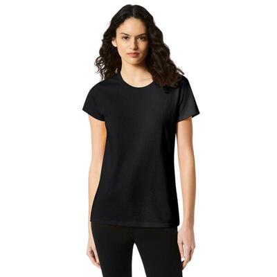 Dames tshirt van zwaar katoen (zwart)