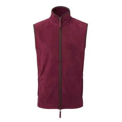 Heren artisan fleece gilet (bourgogne/bruin)