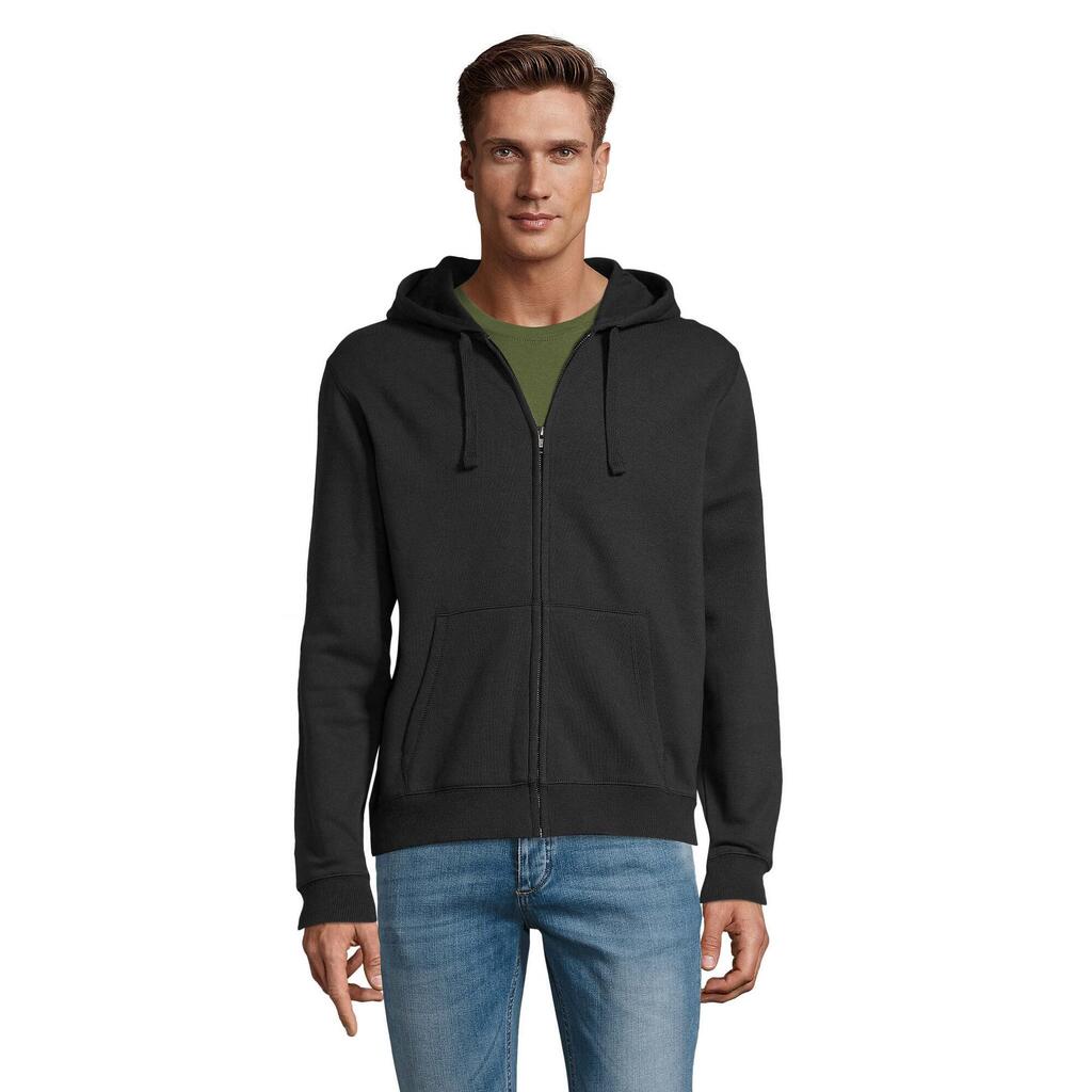 Mens Spike Full Zip Hoodie (Black)