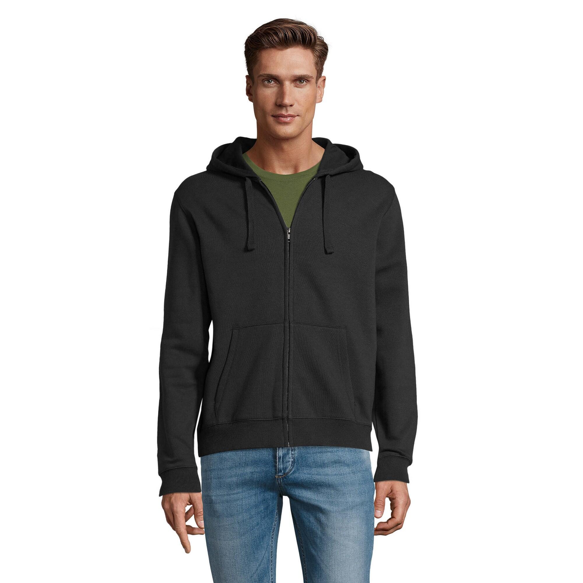 SOL'S Heren Spike Full Zip Hoodie (Zwart)