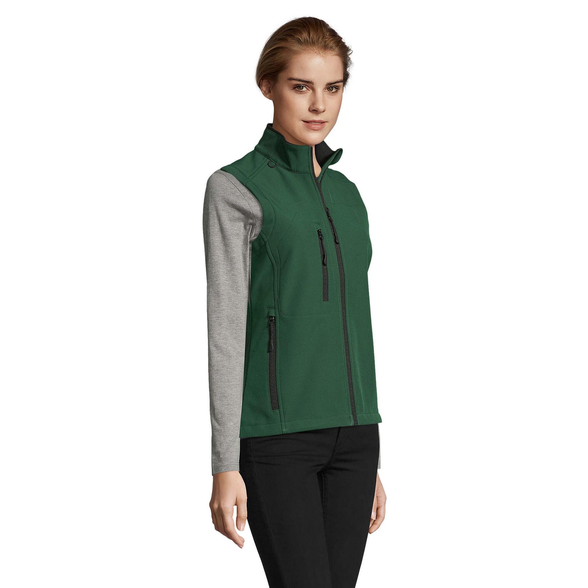 Colete sem mangas Rallye Softshell para senhora e senhora (Verde Garrafa) 3/4