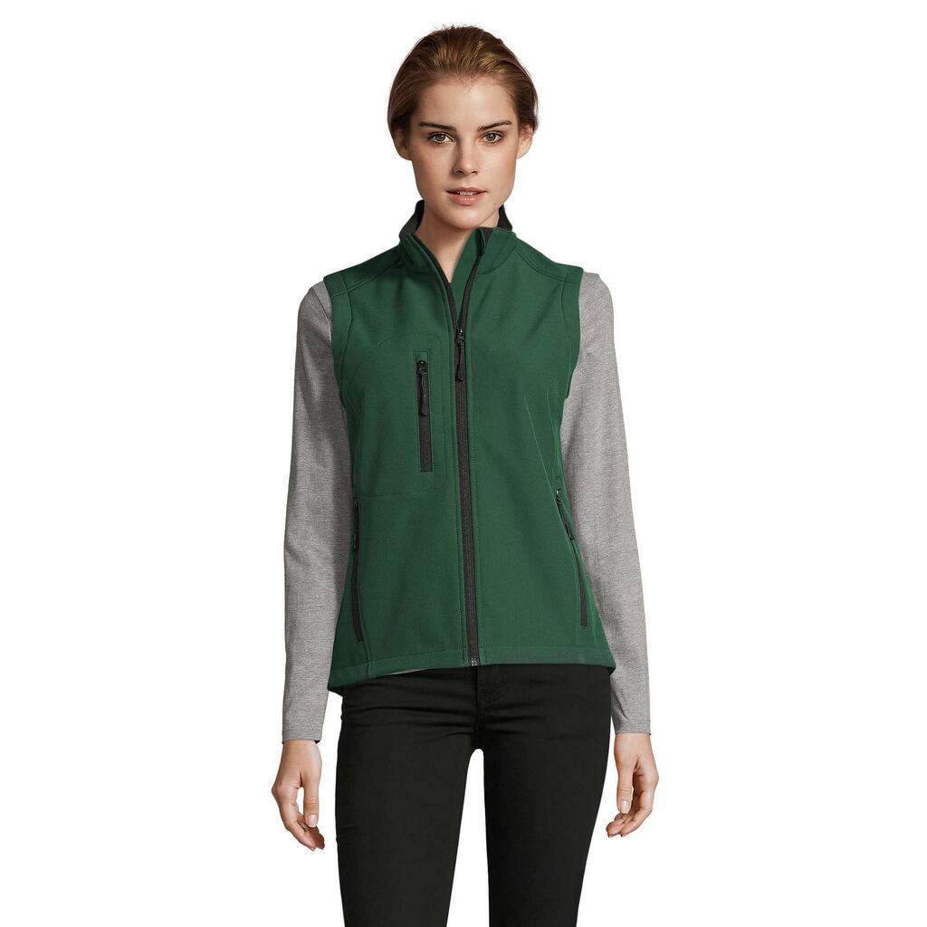 Womens/Ladies Rallye Softshell Sleeveless Gilet (Bottle Green)