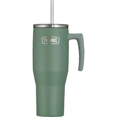 Geïsoleerde mok refreshing drinkfles handvat rietje 1,1 l