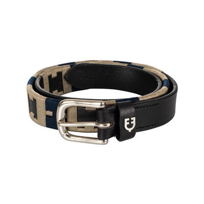 Engelse leren riem met contrasterende borduursel voor dames equestro
