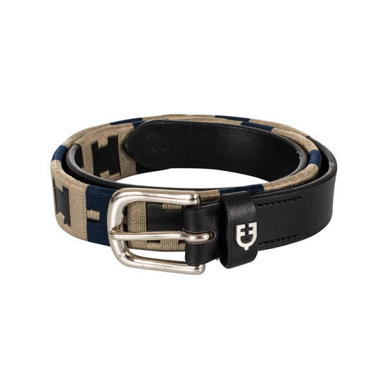 Ceinture en cuir anglaise avec broderie contrastée femme Equestro