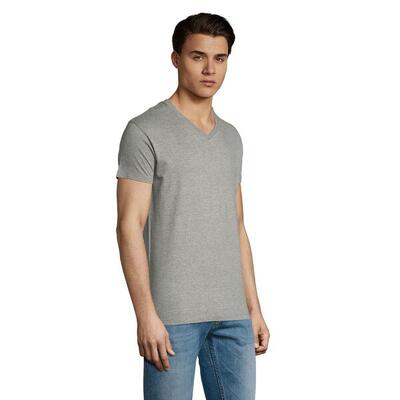 Heren imperial v hals tshirt (grijze melange)
