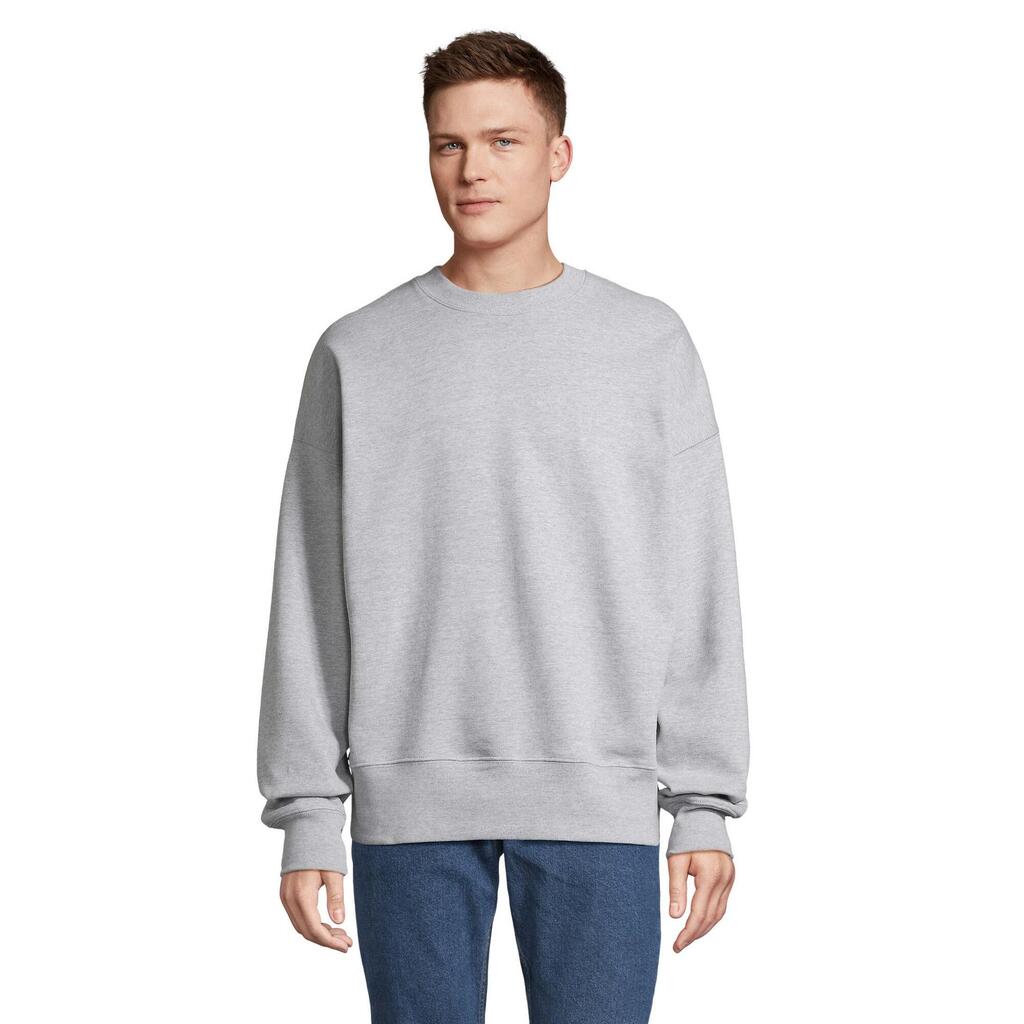 Unisex Adult Authentic Crew Neck Jumper (Grey Melange)