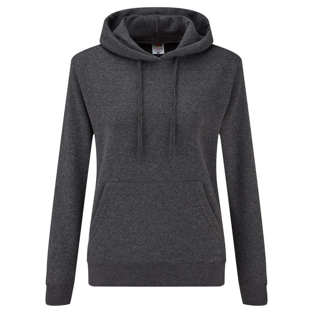 Womens/Ladies Classic Heather Hoodie (Dark Grey)