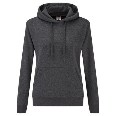 Dames classic heather hoodie (donkergrijs)