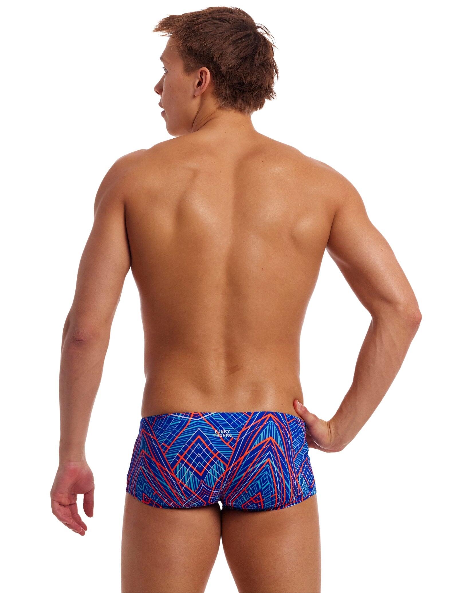 Funky Trunks Frequency Classic Swim Trunks - Blue/Red 2/7